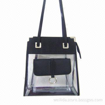 PVC Handbag with Customer's Logo, Measures 25 x 11 x 26cm